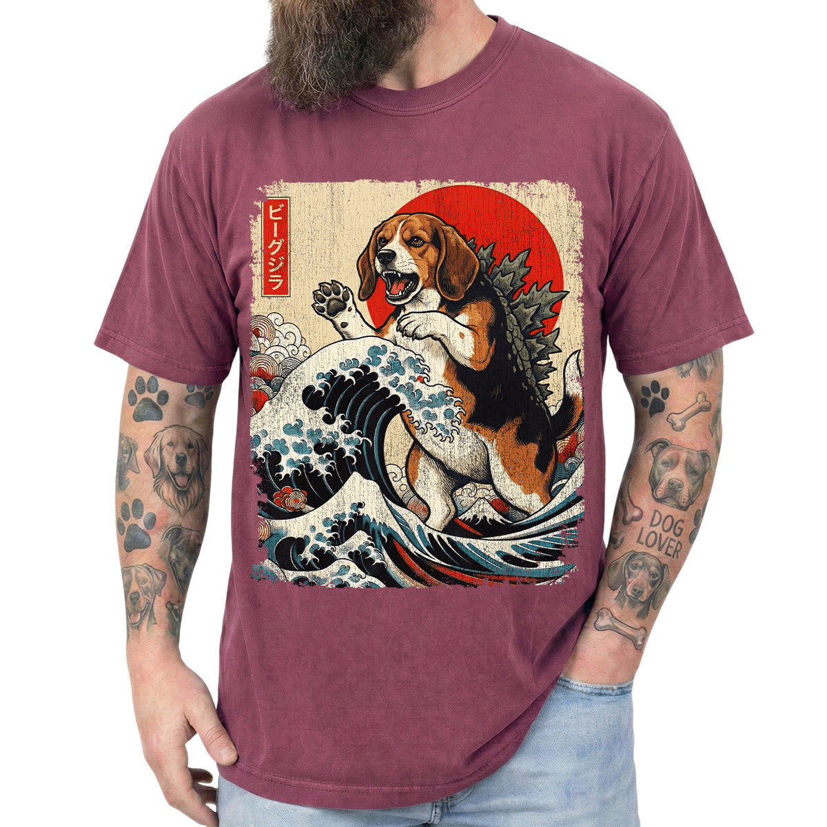 Beagle Dog Dogzilla Beaglezilla Lover Japanese Art Unisex T-Shirt