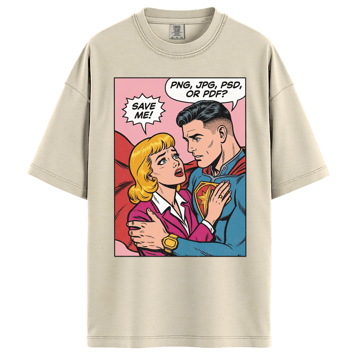 Save Me Funny Graphic Retro Comic Unisex T-Shirt Main image