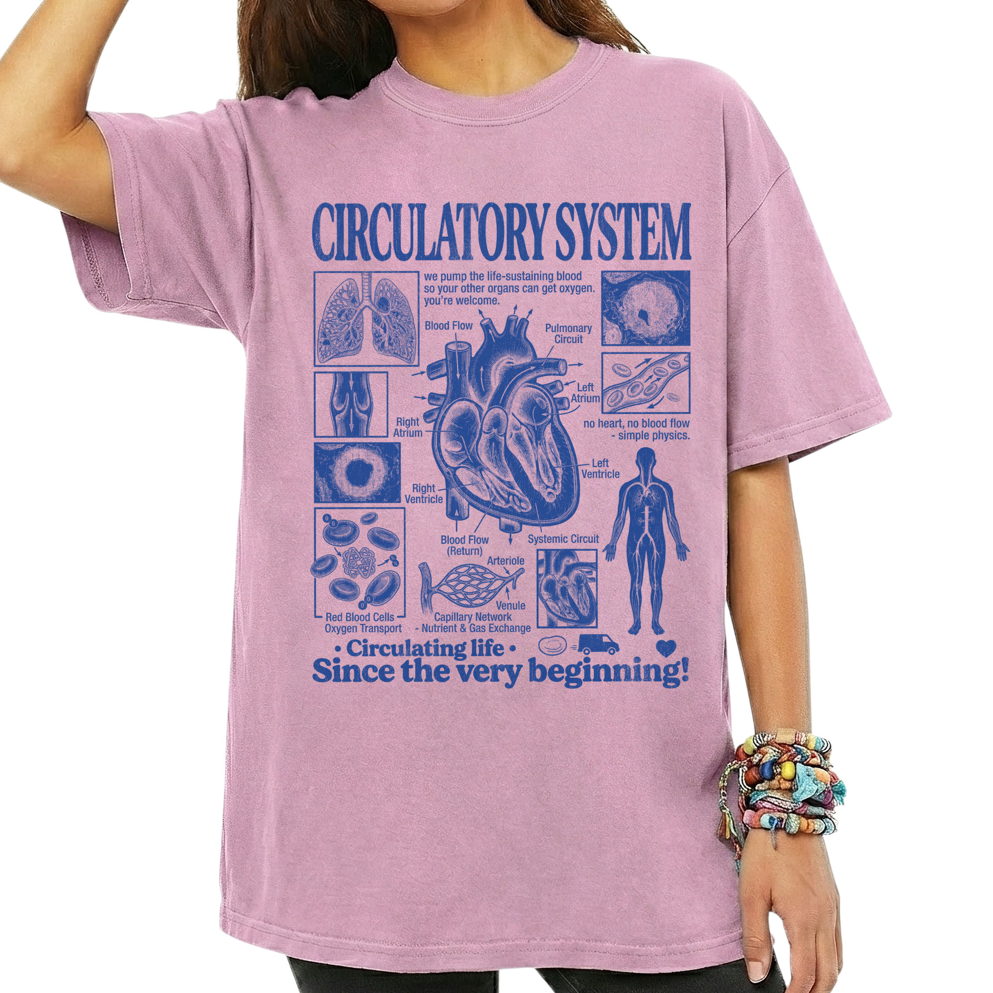 Circulatory System Anatomy Biology Teacher Vintage Unisex T-Shirt