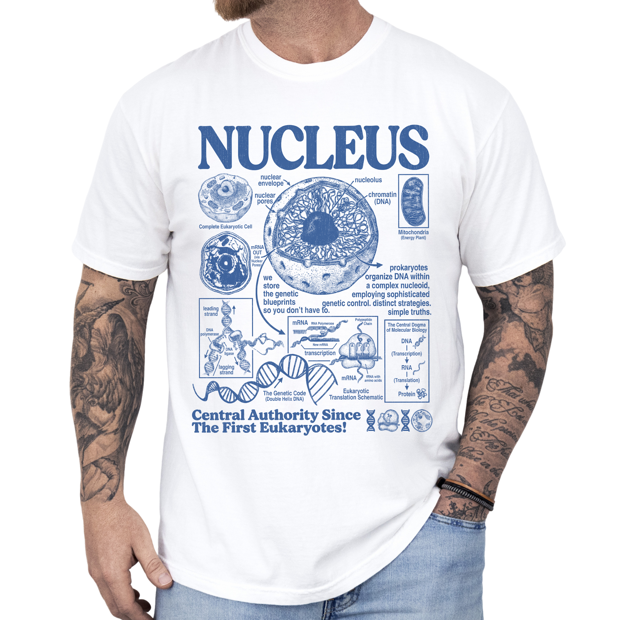 Cell Nucleus Biology Chart Vintage Aesthetic Science Unisex T-Shirt